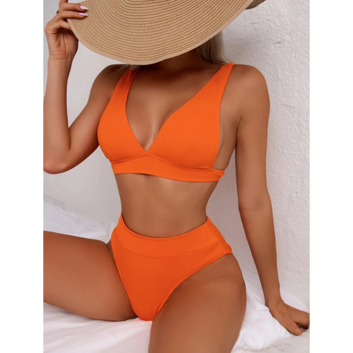 Women's GFIT High Waisted Bikini Set - Sporty Swimwear for Beach