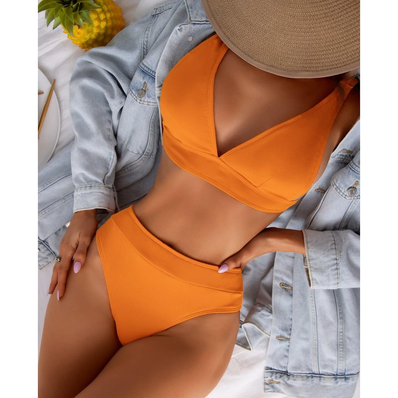 Women's GFIT High Waisted Bikini Set - Sporty Swimwear for Beach