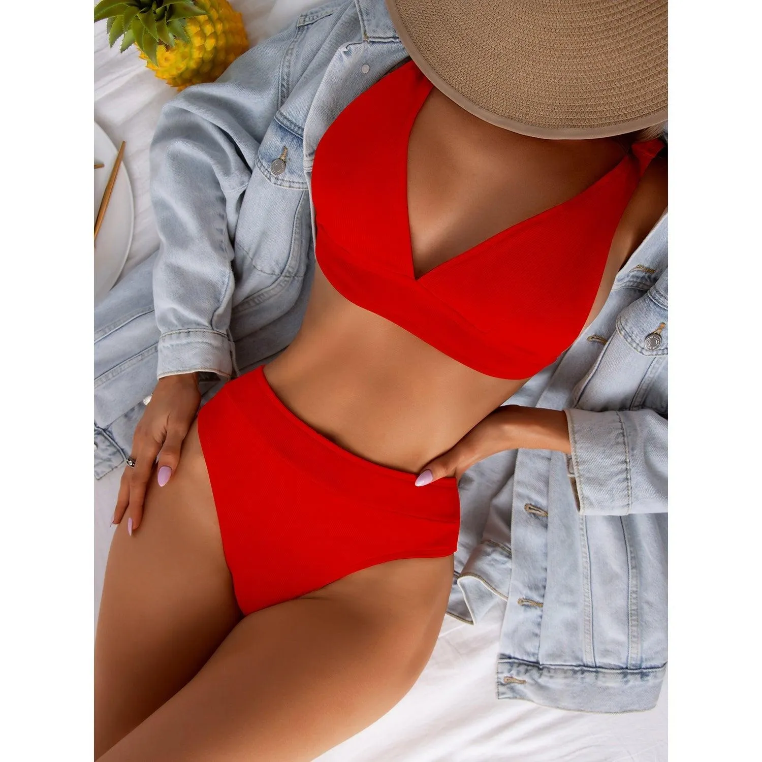Women's GFIT High Waisted Bikini Set - Sporty Swimwear for Beach