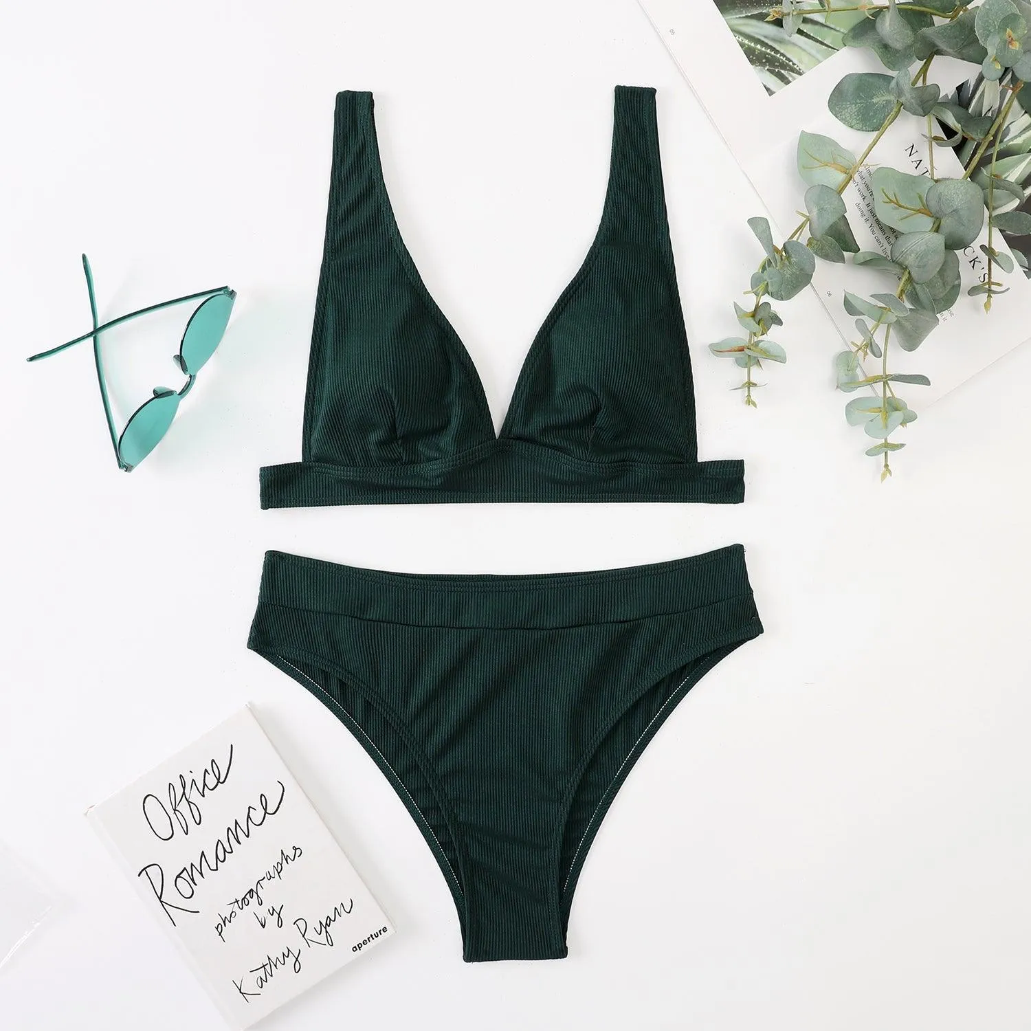 Women's GFIT High Waisted Bikini Set - Sporty Swimwear for Beach