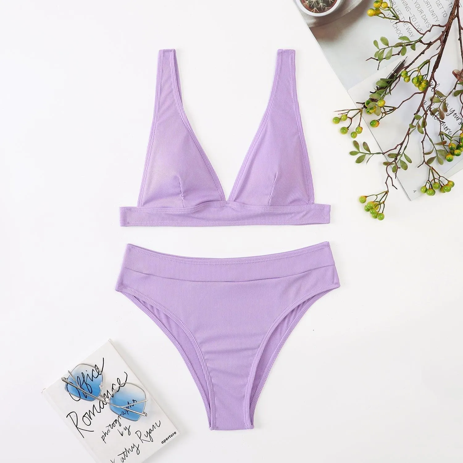 Women's GFIT High Waisted Bikini Set - Sporty Swimwear for Beach