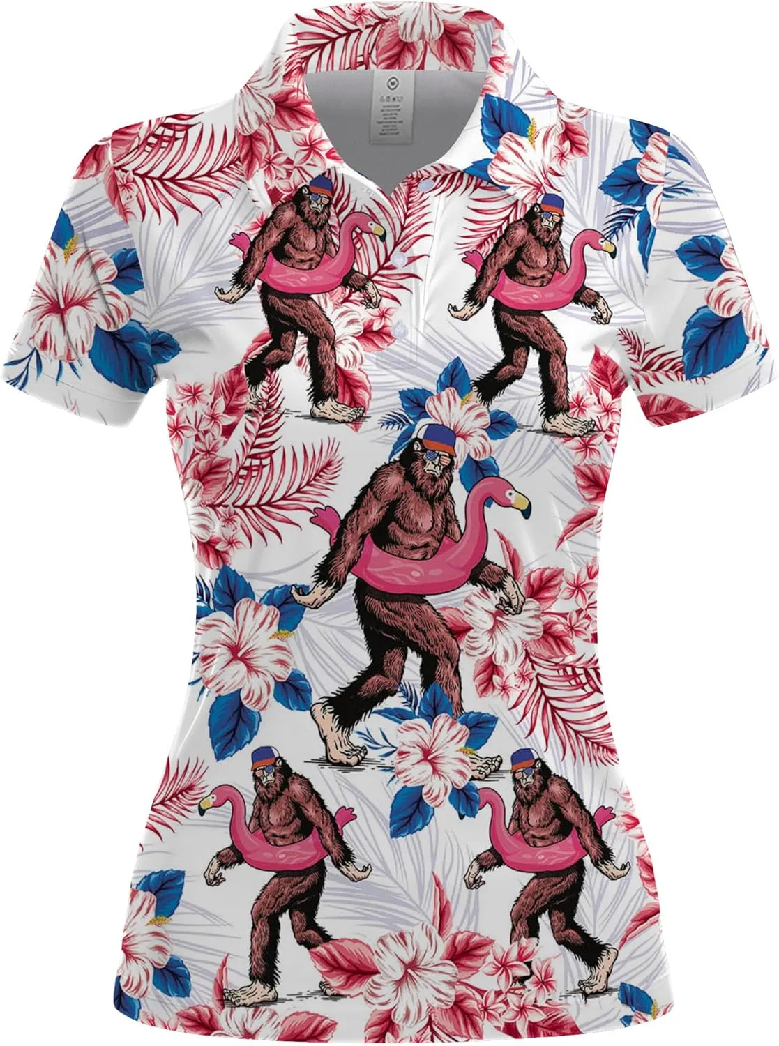 Womens Golf Shirts Funny Print Standout Design Polo Shirt for Women, Small, 1a-aop-wpol-61868