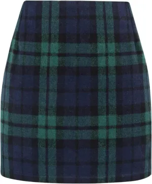 Womens High Waisted Plaid Skirt Fall Winter Mini Wool Bodycon Pencil A line Skirts