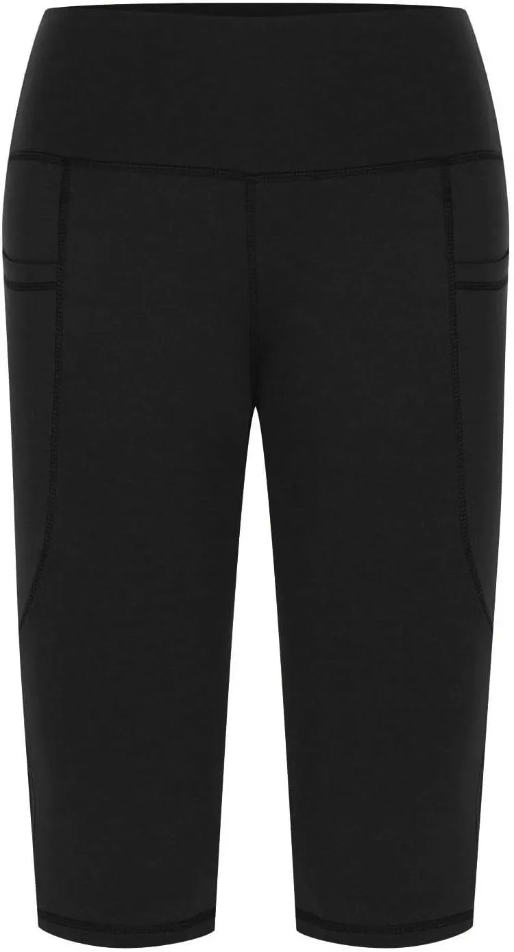 Women's Knee Length Leggings Ladies High Waisted Yoga Pants Summer Stretch Shorts Capris Trousers Cropped Pants