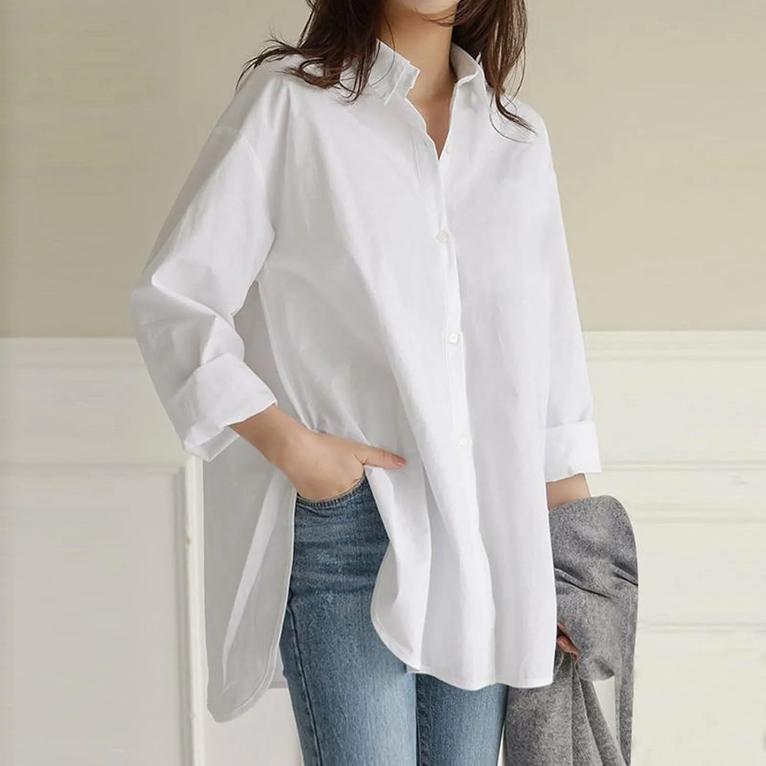 Women's Linen Tops Shirts for Women Dressy Casual Short Sleeve Black Shirt Womens Dressy Long Sleeve