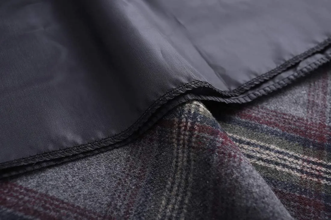 Women's Maxi Winter Skirt Plaid Vintage Elegant Wool High Waist Warm Long Elastic Waist A-Line Pleated Skirt S-3XL
