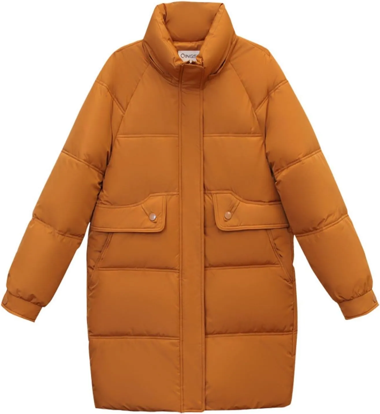 Women's Mid Length Puffer Coat Hooded Windproof Down Jacket Cotton-Padded Warm Winter Outwear