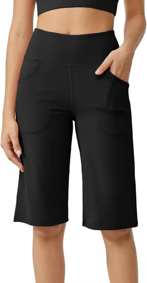 Womens Pants Elastic Waist Summer Petite Short Capris Loose Cargo Capri Pants for Women Stretch Linen Cotton