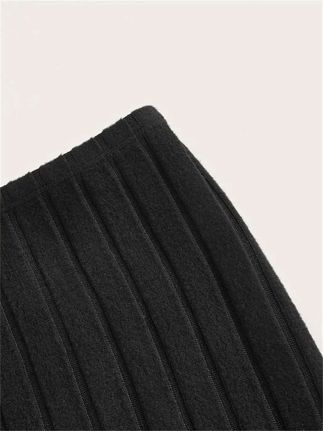 Women's Ribbed Knit Pencil Skirt High Waist Autumn Spring Slim Fit Long Length Solid Color Casual Streetwear Skirt