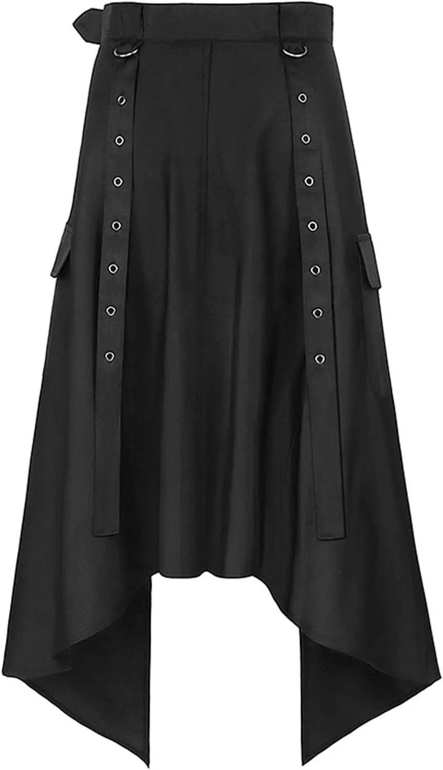 Womens Skirts Medieval Cosplay Punk Maxi Skirt Gothic Sexy Chain Matching Goth Skirts Steampunk Skirt