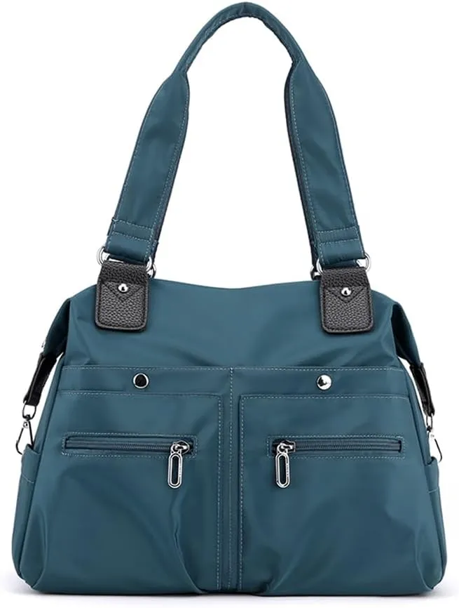 Women's Tote Bag Multi Pocket Water resistant Nylon Handbag Purse Casual Travel Shoulder Bag Hobo Bag