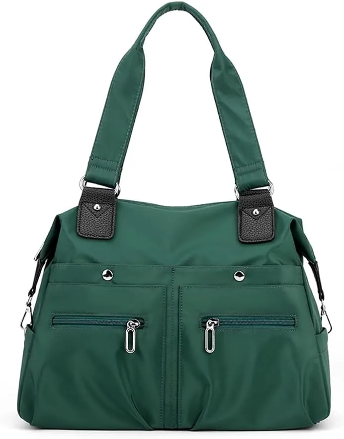 Women's Tote Bag Multi Pocket Water resistant Nylon Handbag Purse Casual Travel Shoulder Bag Hobo Bag