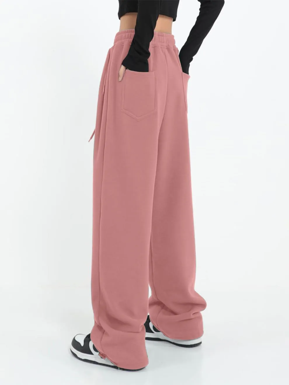 Womens Wide Leg Sweatpants Casual Loose Yoga Pants Comfy Lounge Joggers Baggy Sweatpants Pockets