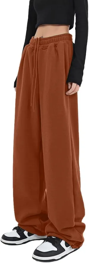 Womens Wide Leg Sweatpants Casual Loose Yoga Pants Comfy Lounge Joggers Baggy Sweatpants Pockets