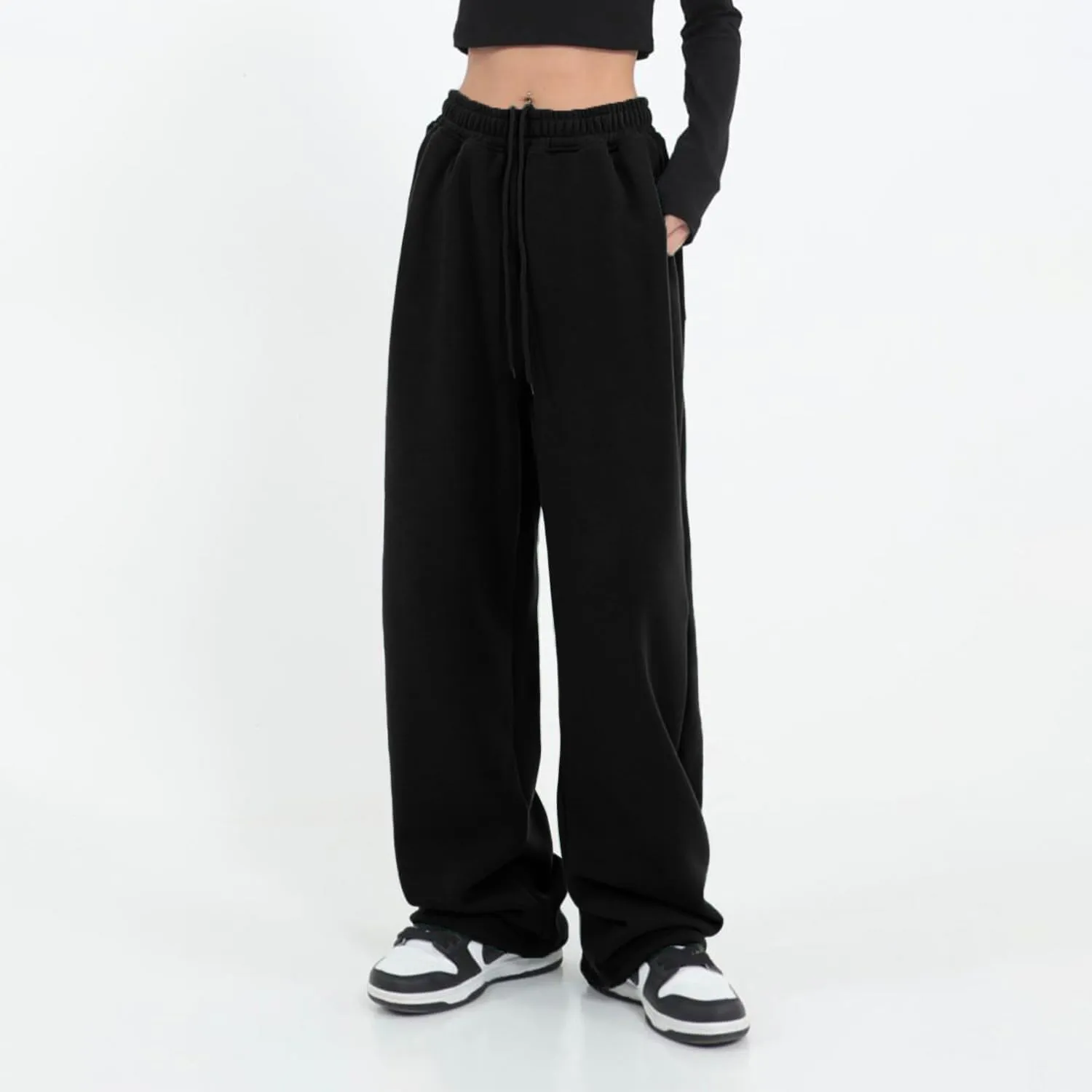 Womens Wide Leg Sweatpants Casual Loose Yoga Pants Comfy Lounge Joggers Baggy Sweatpants Pockets