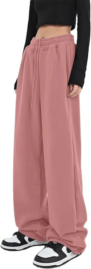 Womens Wide Leg Sweatpants Casual Loose Yoga Pants Comfy Lounge Joggers Baggy Sweatpants Pockets