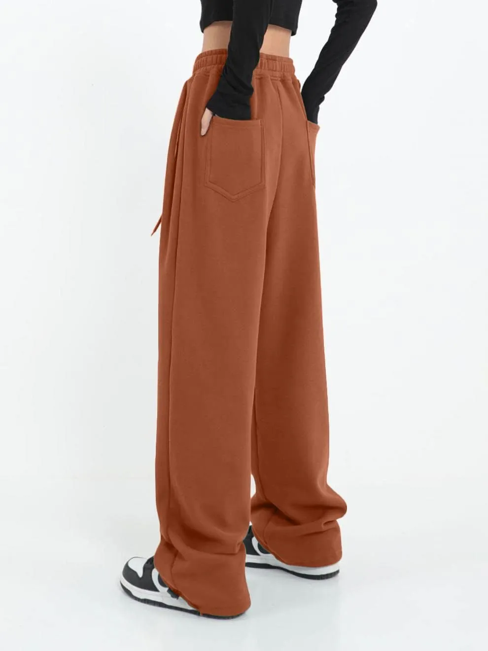 Womens Wide Leg Sweatpants Casual Loose Yoga Pants Comfy Lounge Joggers Baggy Sweatpants Pockets