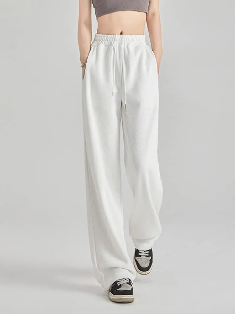Womens Wide Leg Sweatpants Casual Loose Yoga Pants Comfy Lounge Joggers Baggy Sweatpants Pockets