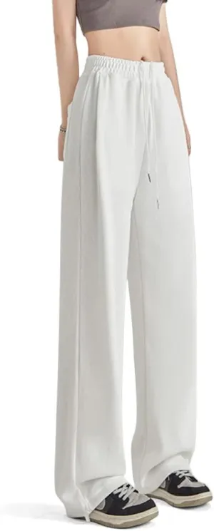 Womens Wide Leg Sweatpants Casual Loose Yoga Pants Comfy Lounge Joggers Baggy Sweatpants Pockets