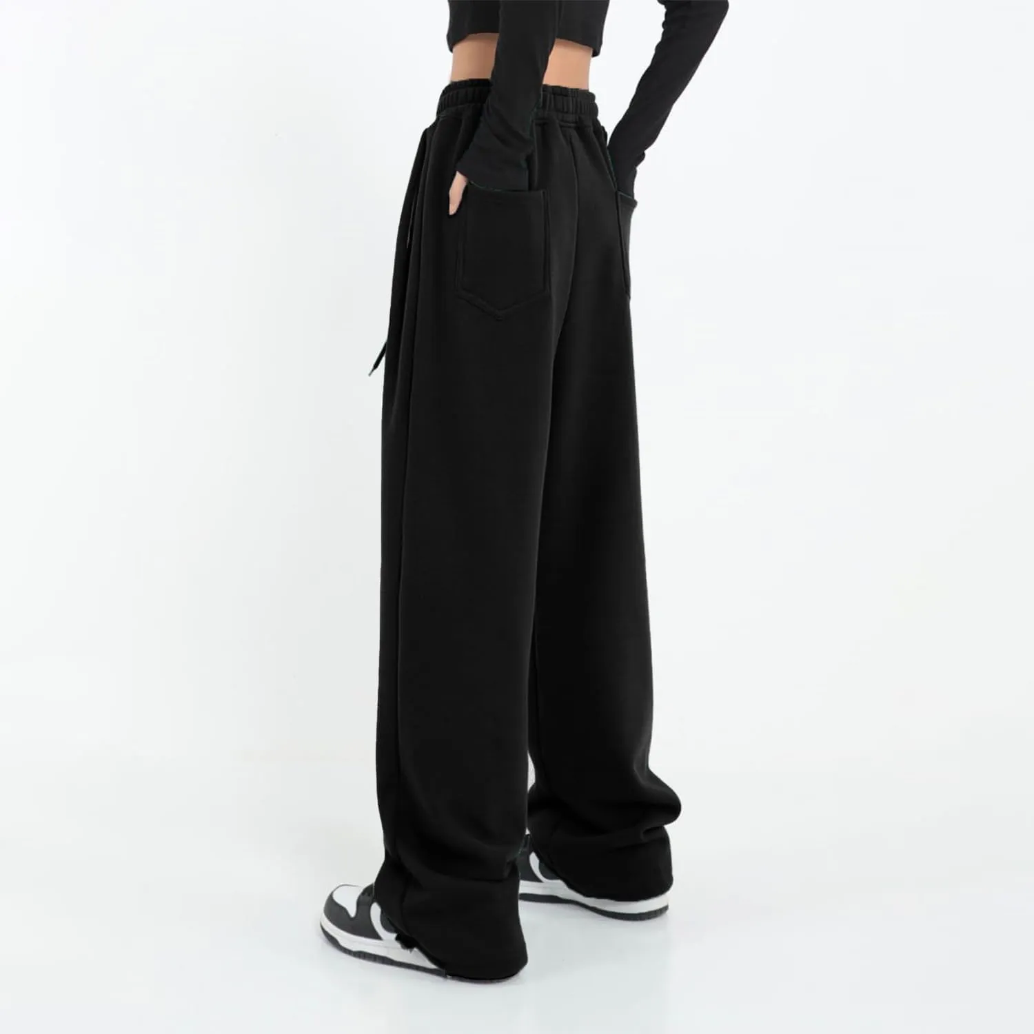 Womens Wide Leg Sweatpants Casual Loose Yoga Pants Comfy Lounge Joggers Baggy Sweatpants Pockets