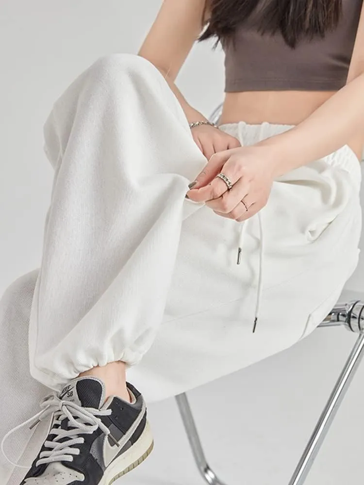Womens Wide Leg Sweatpants Casual Loose Yoga Pants Comfy Lounge Joggers Baggy Sweatpants Pockets