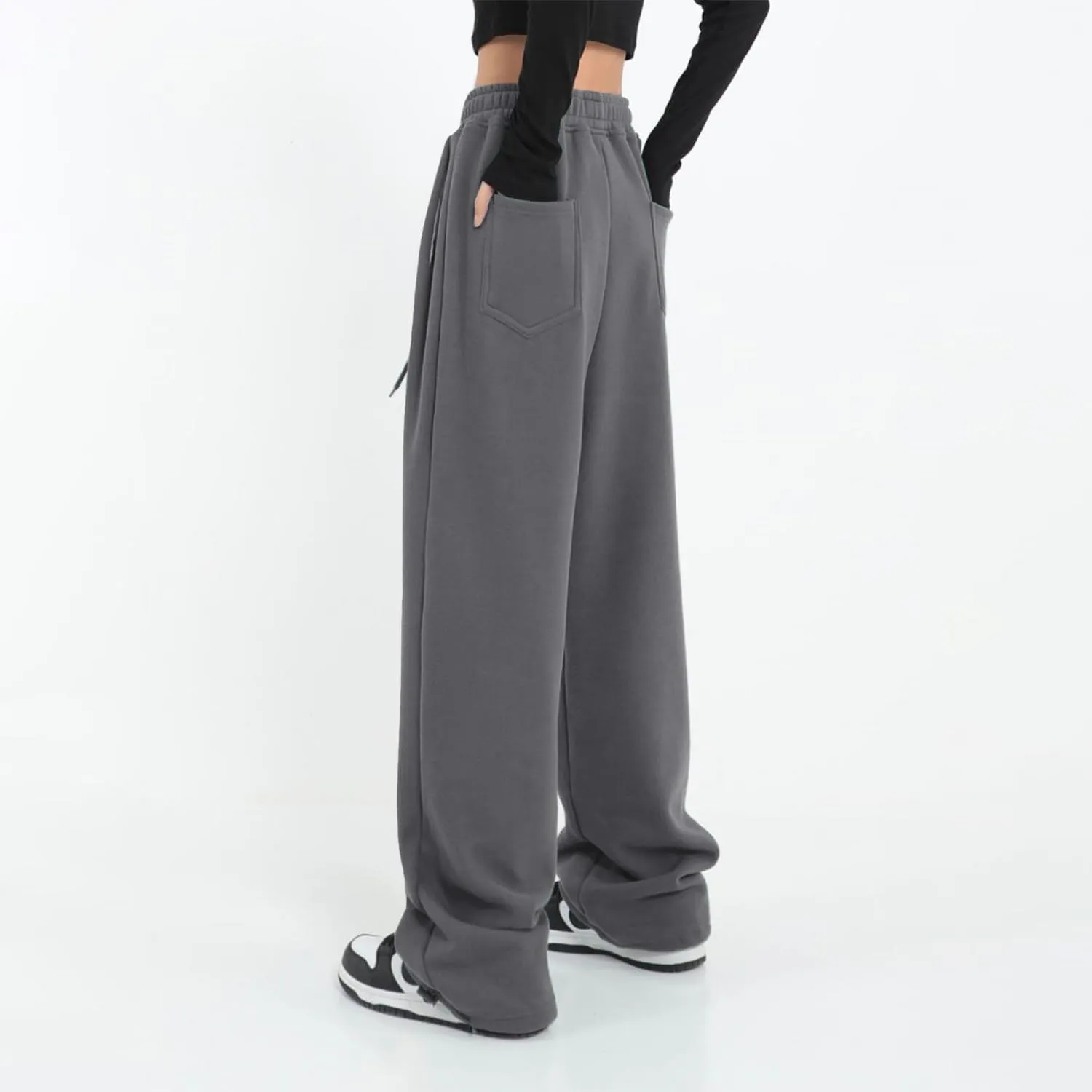 Womens Wide Leg Sweatpants Casual Loose Yoga Pants Comfy Lounge Joggers Baggy Sweatpants Pockets