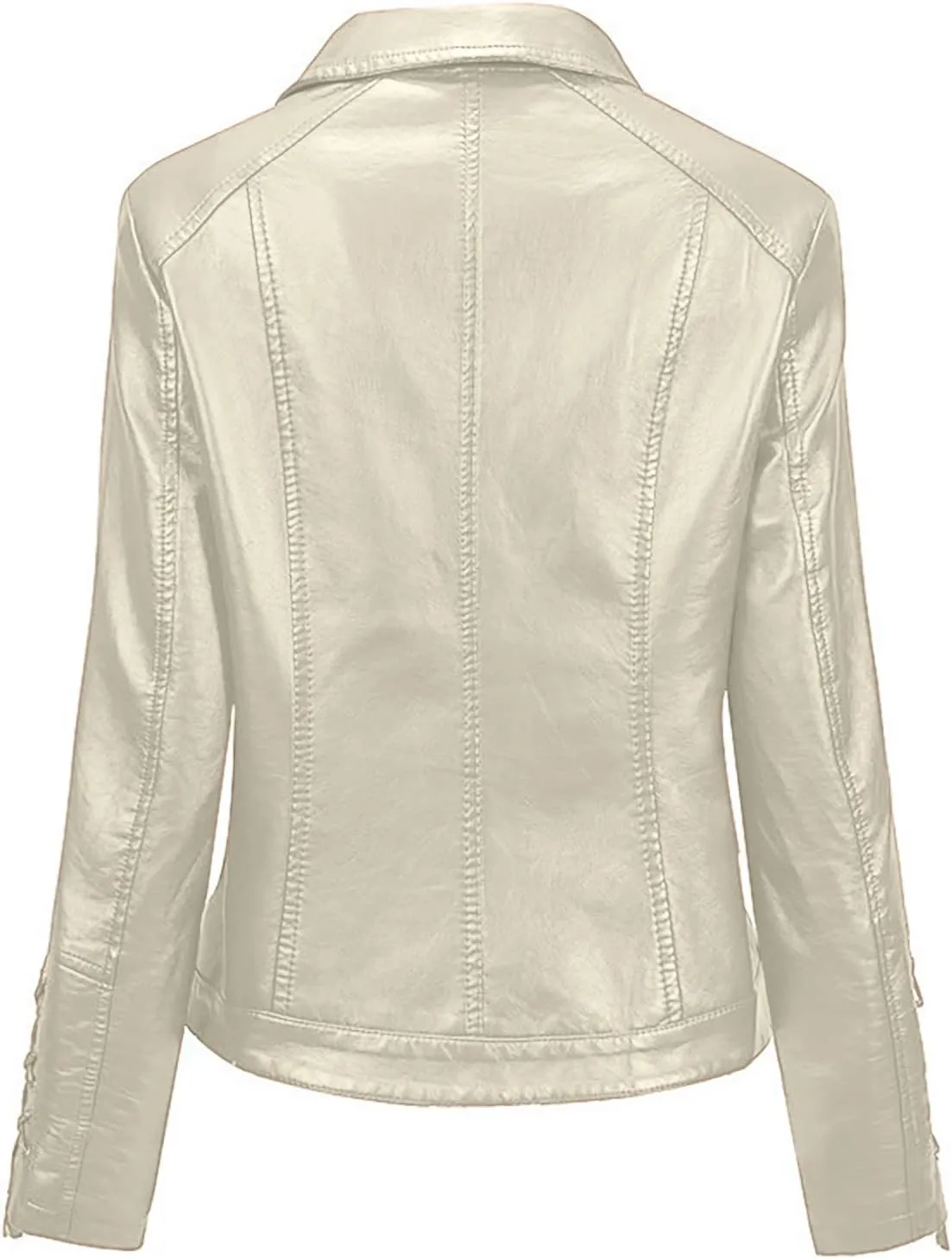 Women's Winter Faux Leather Jacket Ladies Open Front Lapel Draped Outwear Cardigan Solid Blazer Thickened Coat