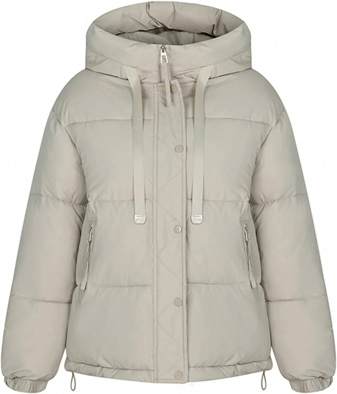 Women's Winter Oversized Puffer Jacket Longline Hoodie Zippered Mock Neck Outwear Coats Quilted Warm Padded down Coat