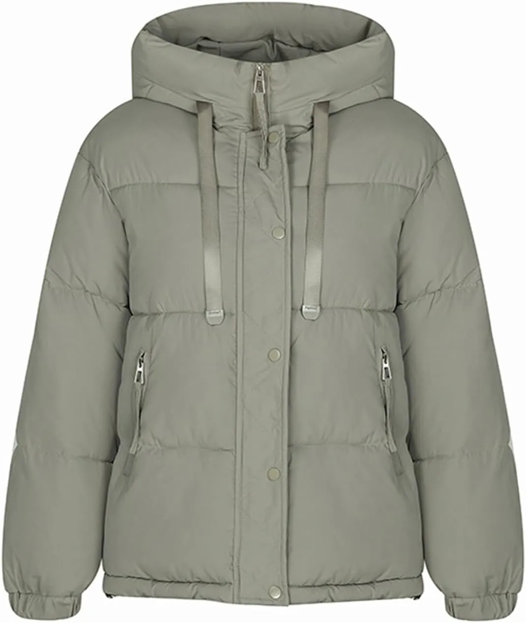 Women's Winter Oversized Puffer Jacket Longline Hoodie Zippered Mock Neck Outwear Coats Quilted Warm Padded down Coat