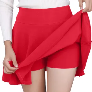 Workout Skirt Women Fashion Casual Short Style Solid Half Skirt Glare Sun Skirt Pleated Skirt Long Sweater Skirt