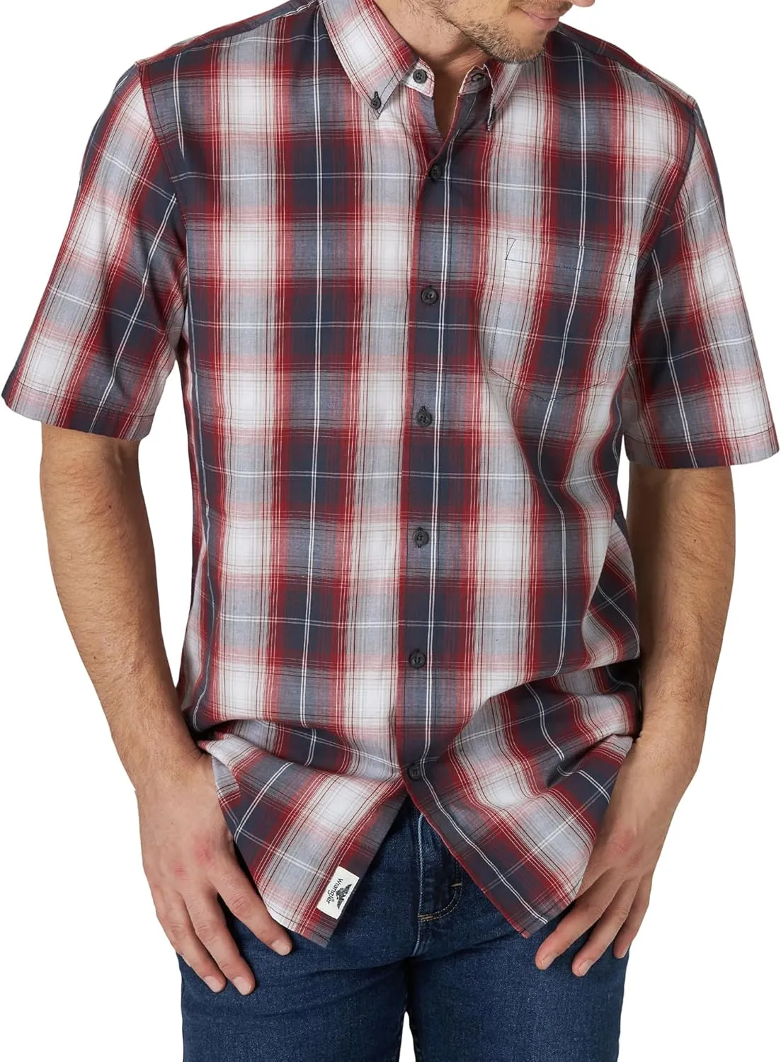 Wrangler Authentics Men's Short Sleeve Classic Plaid Shirt
