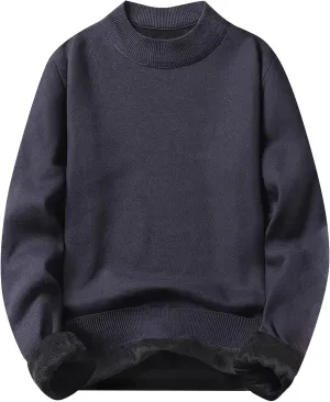 XIAXOGOOL Mens Crewneck Sweater,Mens Sweater Casual Long Sleeve Color Block Round Neck Men's Sweater Loose Knit Pullover