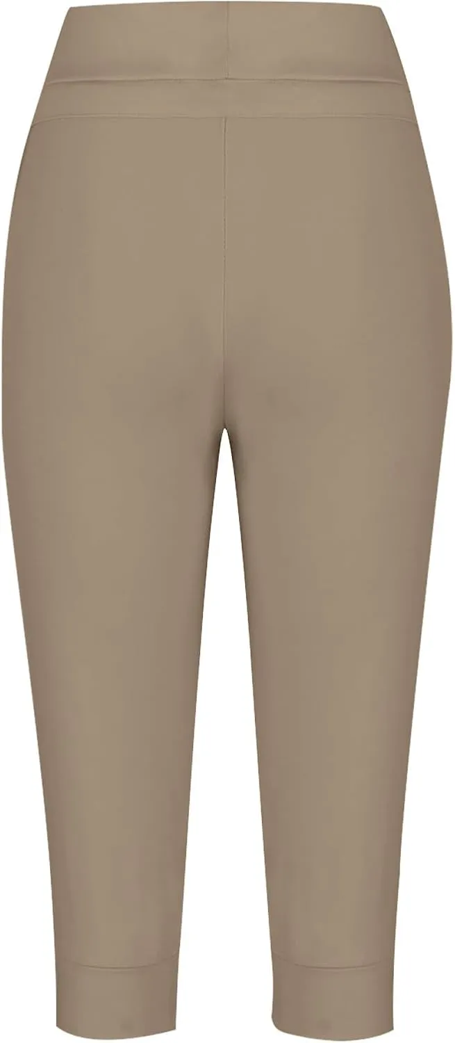 Yoga Capri Pants for Women High Waisted Drawstring Joggers Stretch Lightweight Casual Hiking Cropped Pants with Pocket