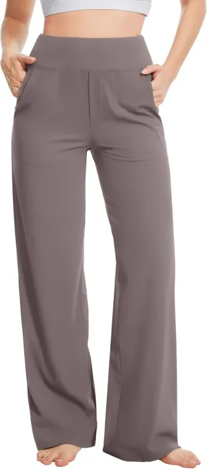 Yoga Pants Women Wide Leg Pants High Waist Stretch Dress Casual Sweatpants Lounge Pants with Pockets