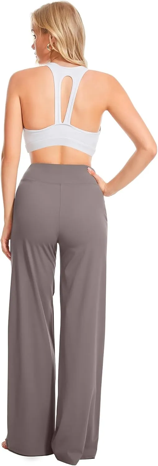 Yoga Pants Women Wide Leg Pants High Waist Stretch Dress Casual Sweatpants Lounge Pants with Pockets