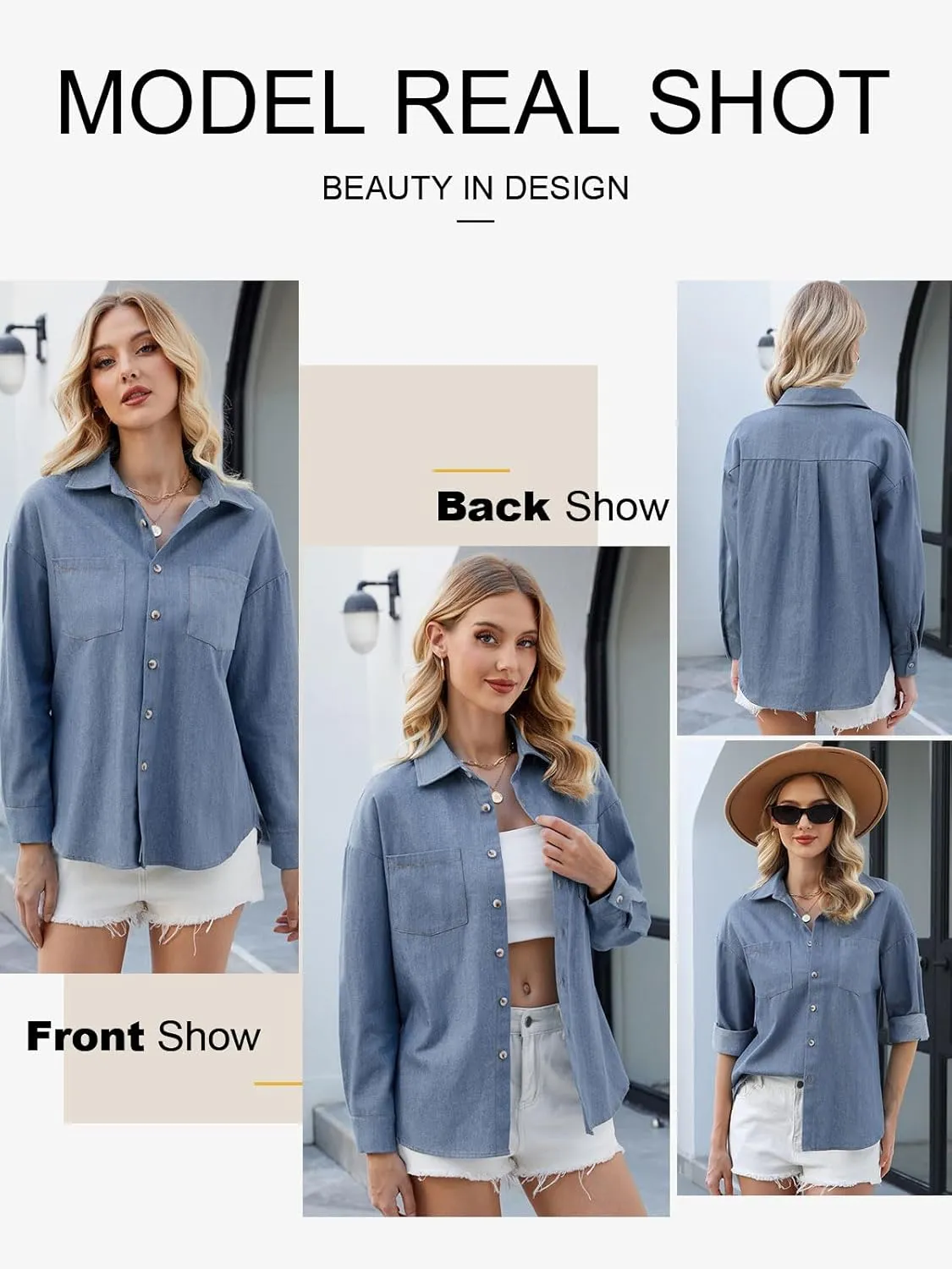 ZANZEA Denim Shirt Women Button Down Shirts Long Sleeve Jean Western Chambray Shirt Casual Blouse Top