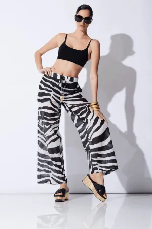 Zebra Cotton Silk Sheer Pants
