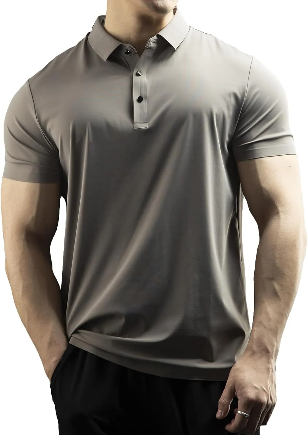 ZUEVI Men's Polo Shirts Short Sleeve Performance Designed Golf Polos Quick Dry Collared T-Shirts for Men Daily Casual Outdoor