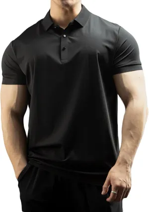 ZUEVI Men's Polo Shirts Short Sleeve Performance Designed Golf Polos Quick Dry Collared T-Shirts for Men Daily Casual Outdoor